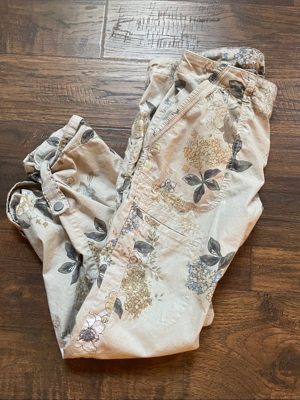 Democracy Cream Floral Utility Pants - Picture 8 of 8